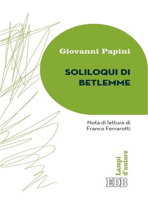 cover image of Soliloqui di Betlemme